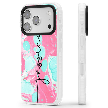 Personalised Turquoise & Pink Marbled