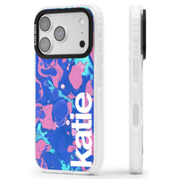 Personalisiertes marineblau-türkisfarbenes Marmor-Design