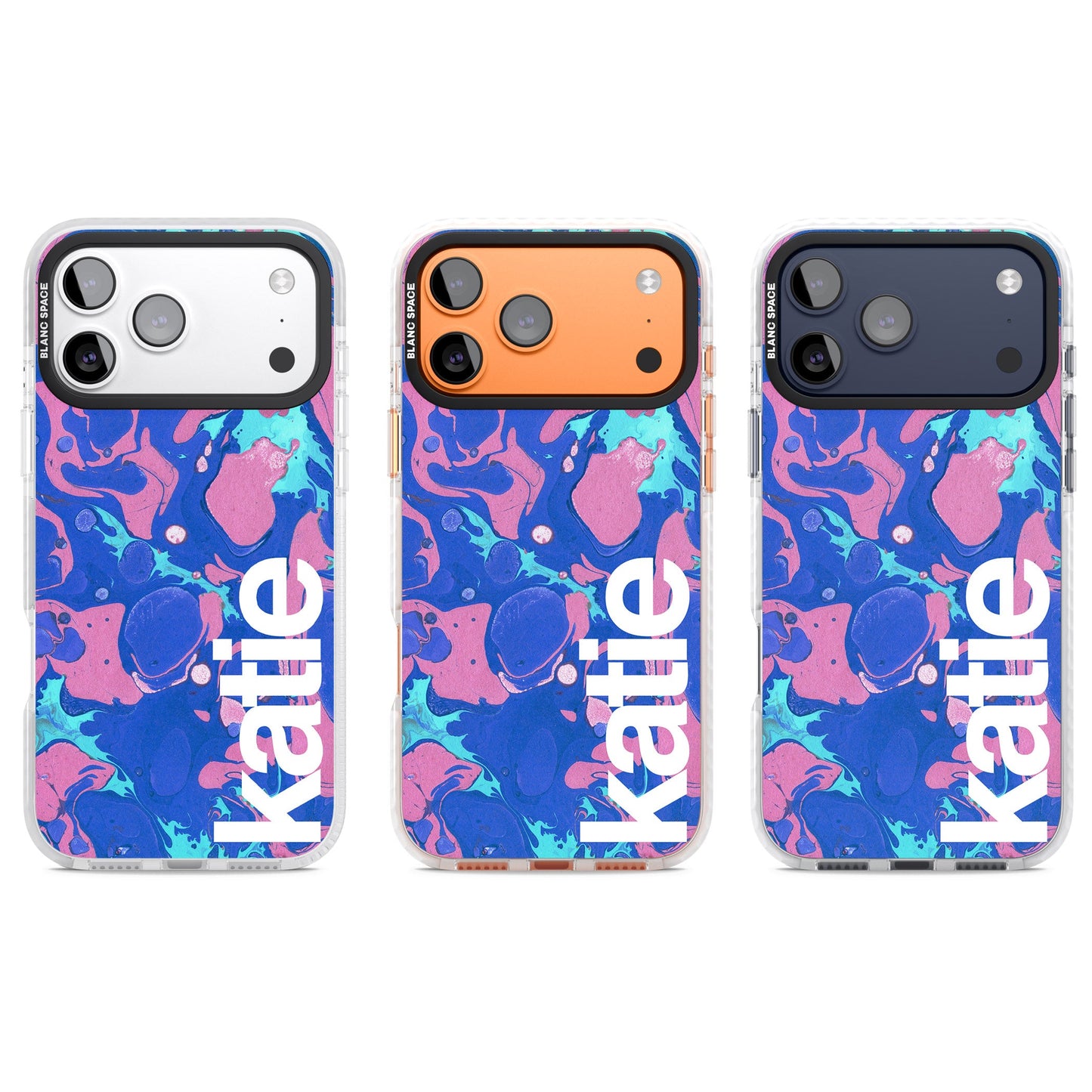 Personalisiertes marineblau-türkisfarbenes Marmor-Design