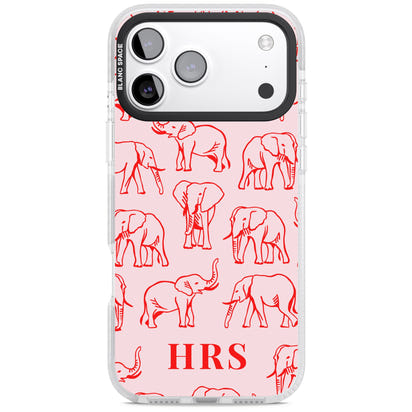 Personalised Red Elephant Outline