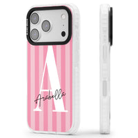 Personalised Pink Stripes Initial