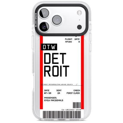 Carte d'embarquement personnalisée pour Détroit