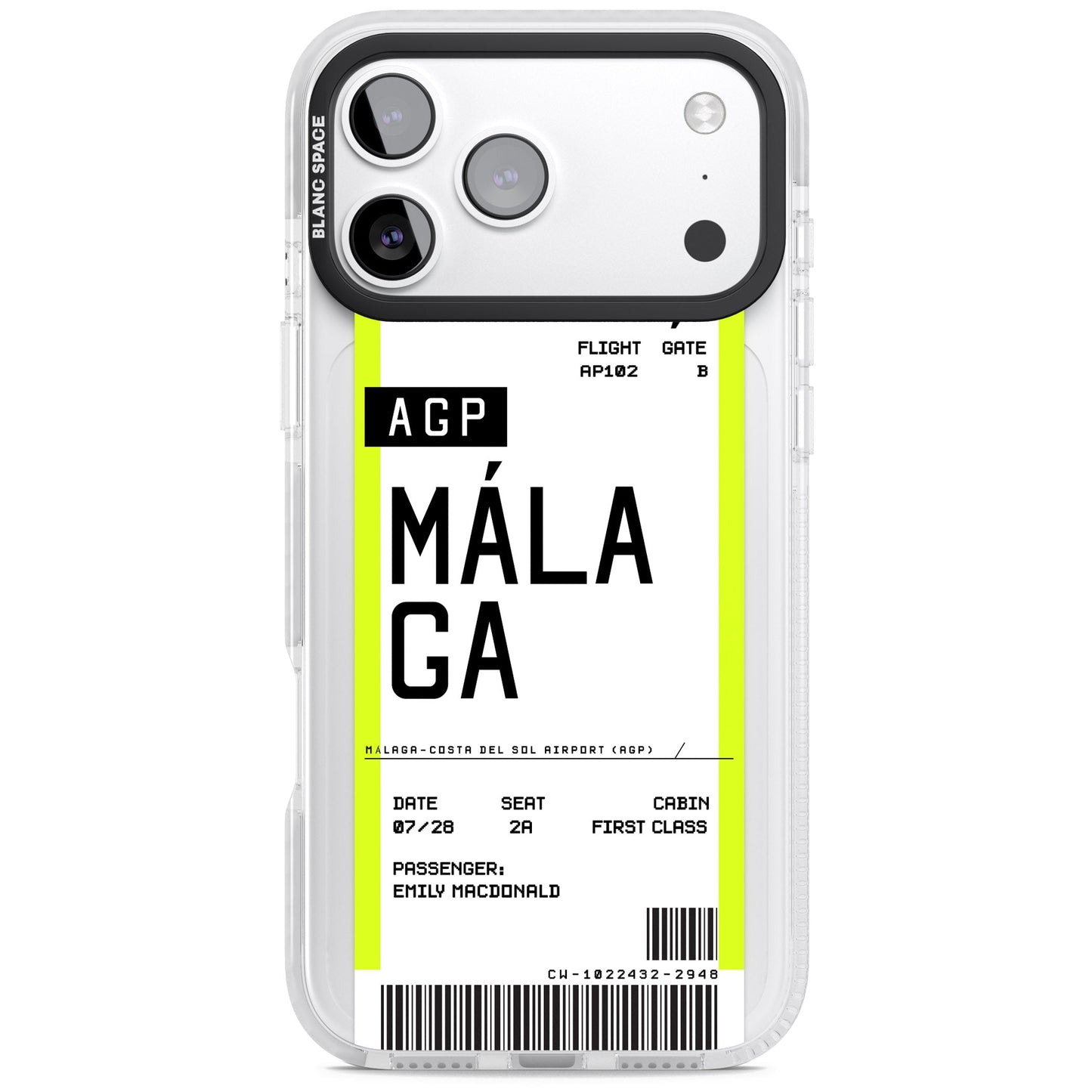 Personalised Málaga Boarding Pass