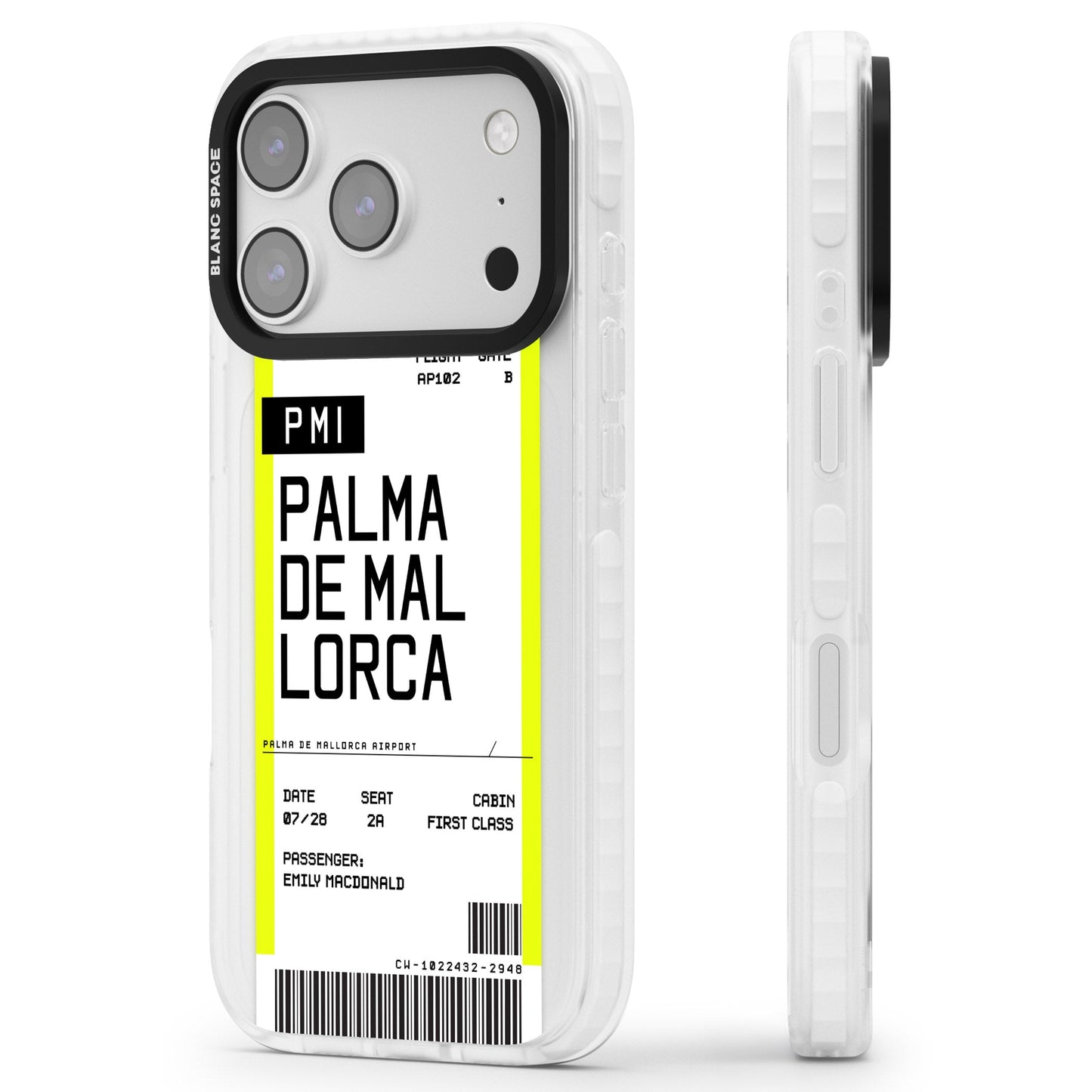 Carte d'embarquement personnalisée pour Palma de Majorque