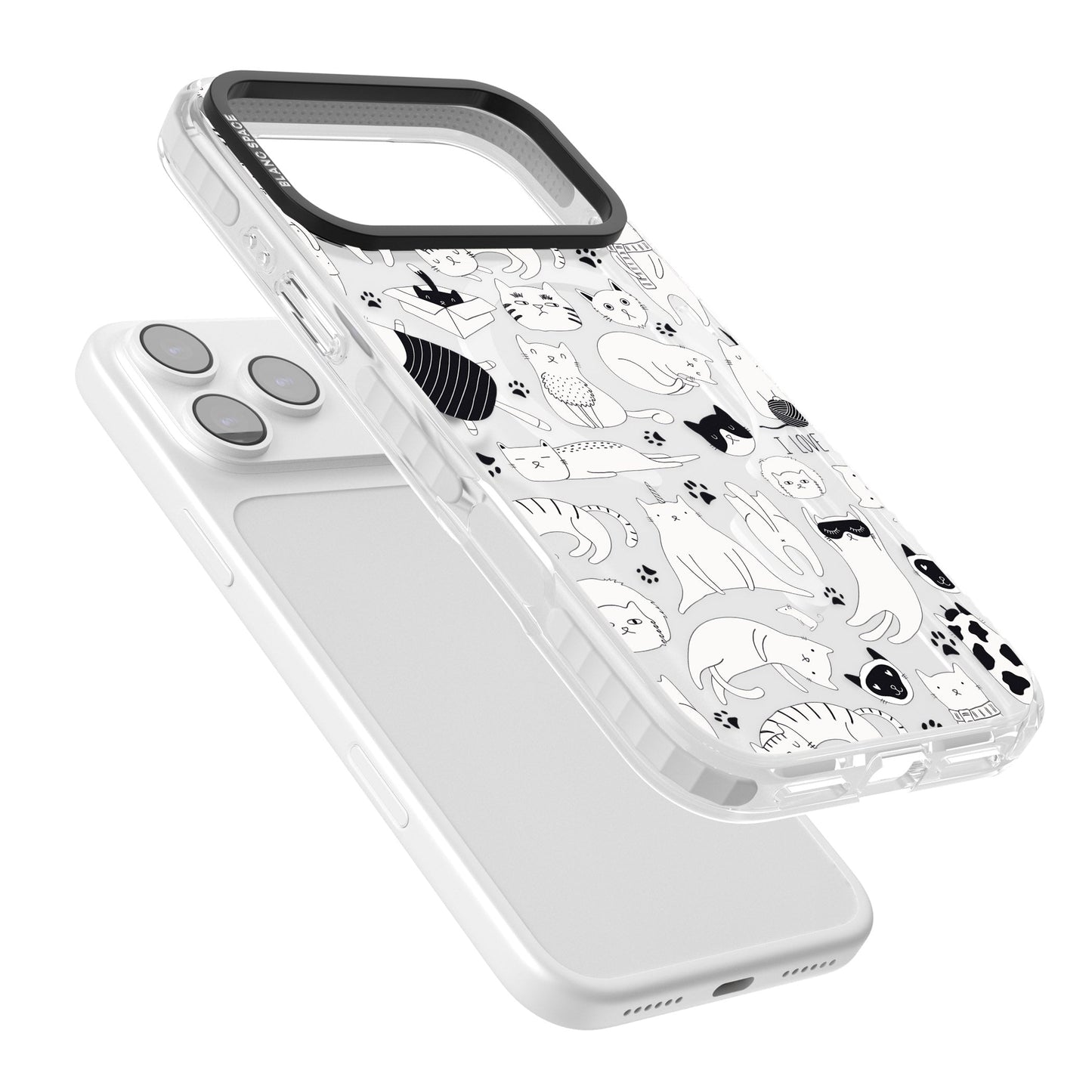 Cartoon Cat Collage Black & White