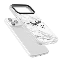 Personalised White Marble Heart