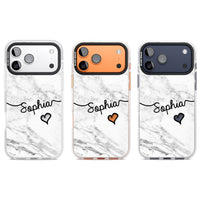 Personalised White Marble Heart