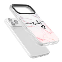 Personalised Pink Fade Marble Heart