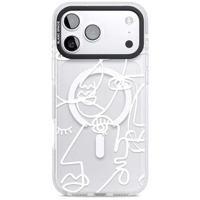 Abstract Line Art White Clear