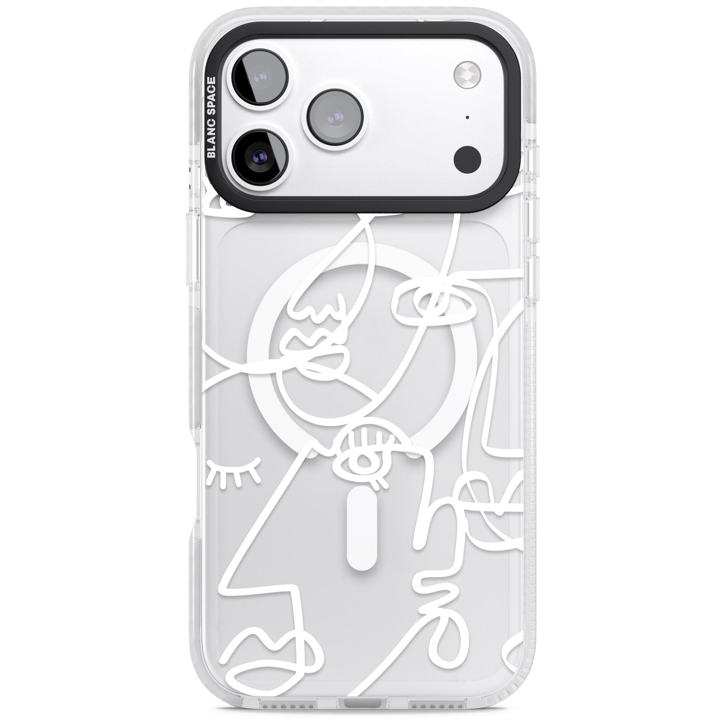 Abstract Line Art White Clear