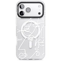 Abstract Line Art White Clear