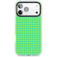 Neon Lime & Turquoise Houndstooth
