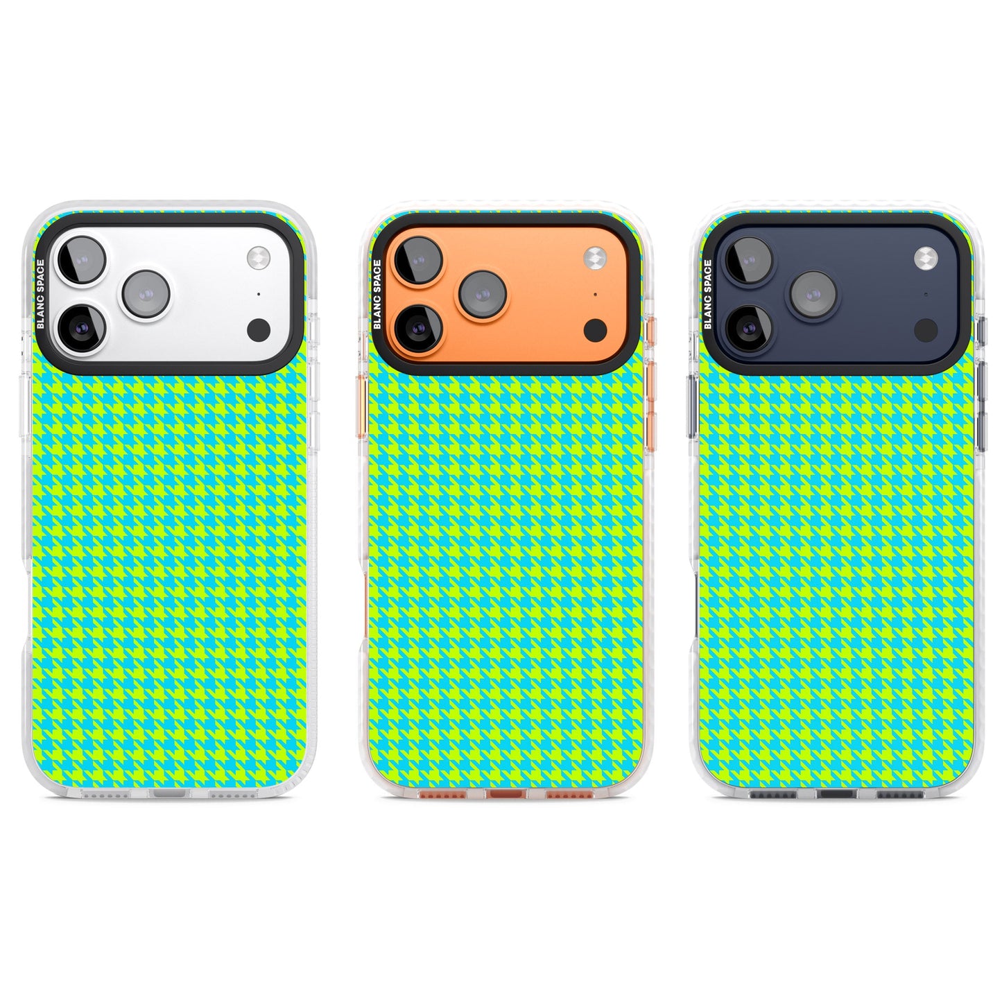 Neon Lime & Turquoise Houndstooth