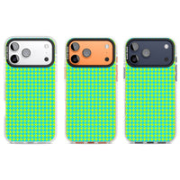 Neon Lime & Turquoise Houndstooth