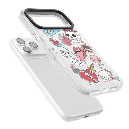 Autocollants Crâne et Fleurs