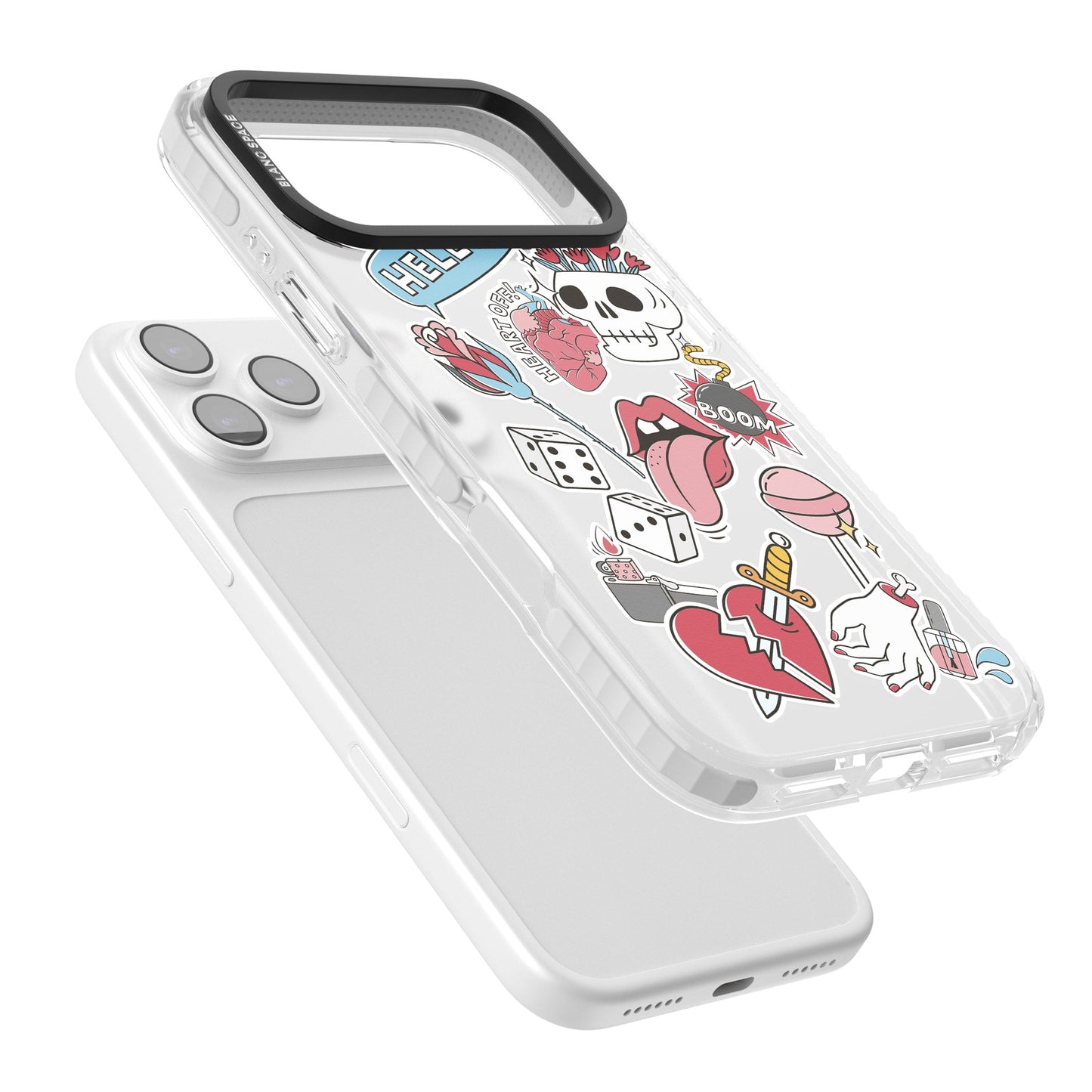 Autocollants Crâne et Fleurs