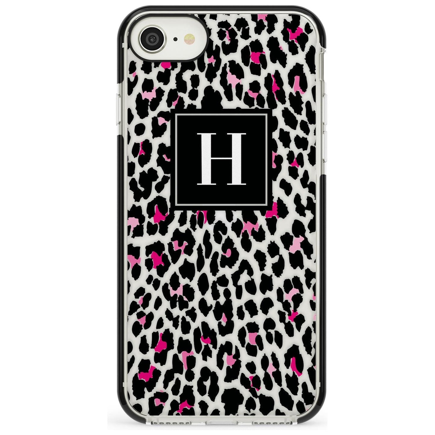 Personalised Clear Pink Leopard Monogram
