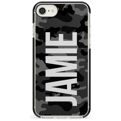 Personalised Black Camo Name Vertical