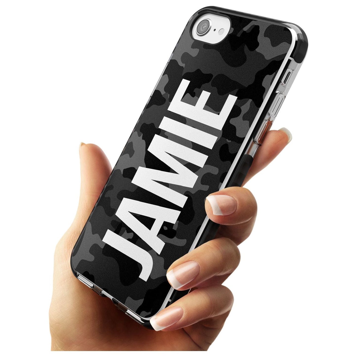 Personalised Black Camo Name Vertical