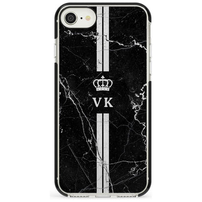 Personalised Black Marble Stripe Initials