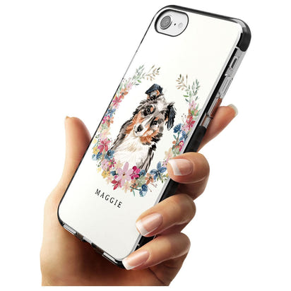 Personalised Australian Shepherd Floral Portrait