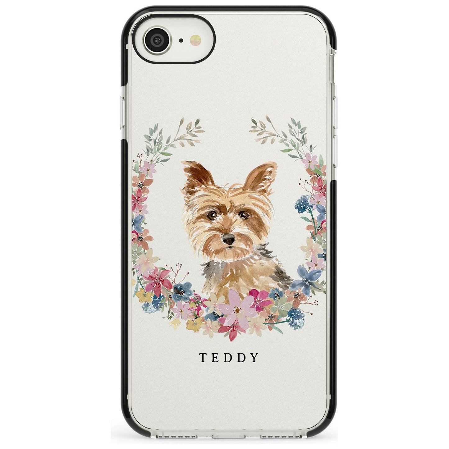 Personalised Yorkshire Terrier Floral Portrait