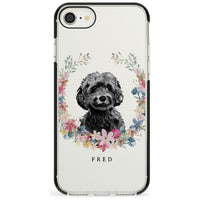 Personalised Black Cockapoo Floral Portrait