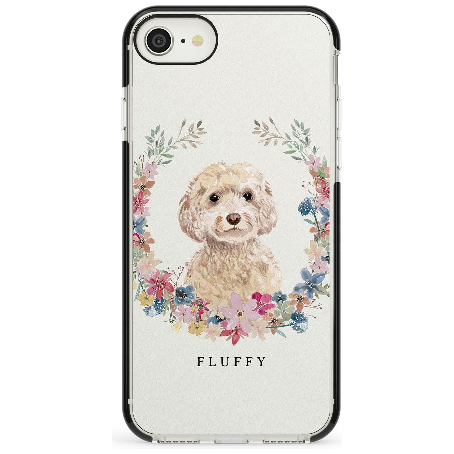 Personalised Champagne Cockapoo Floral Portrait