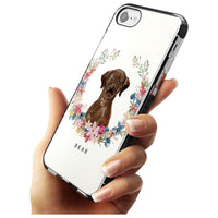 Personalised Chocolate Labrador Floral Portrait