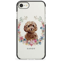 Personalised Brown Cockapoo Floral Portrait