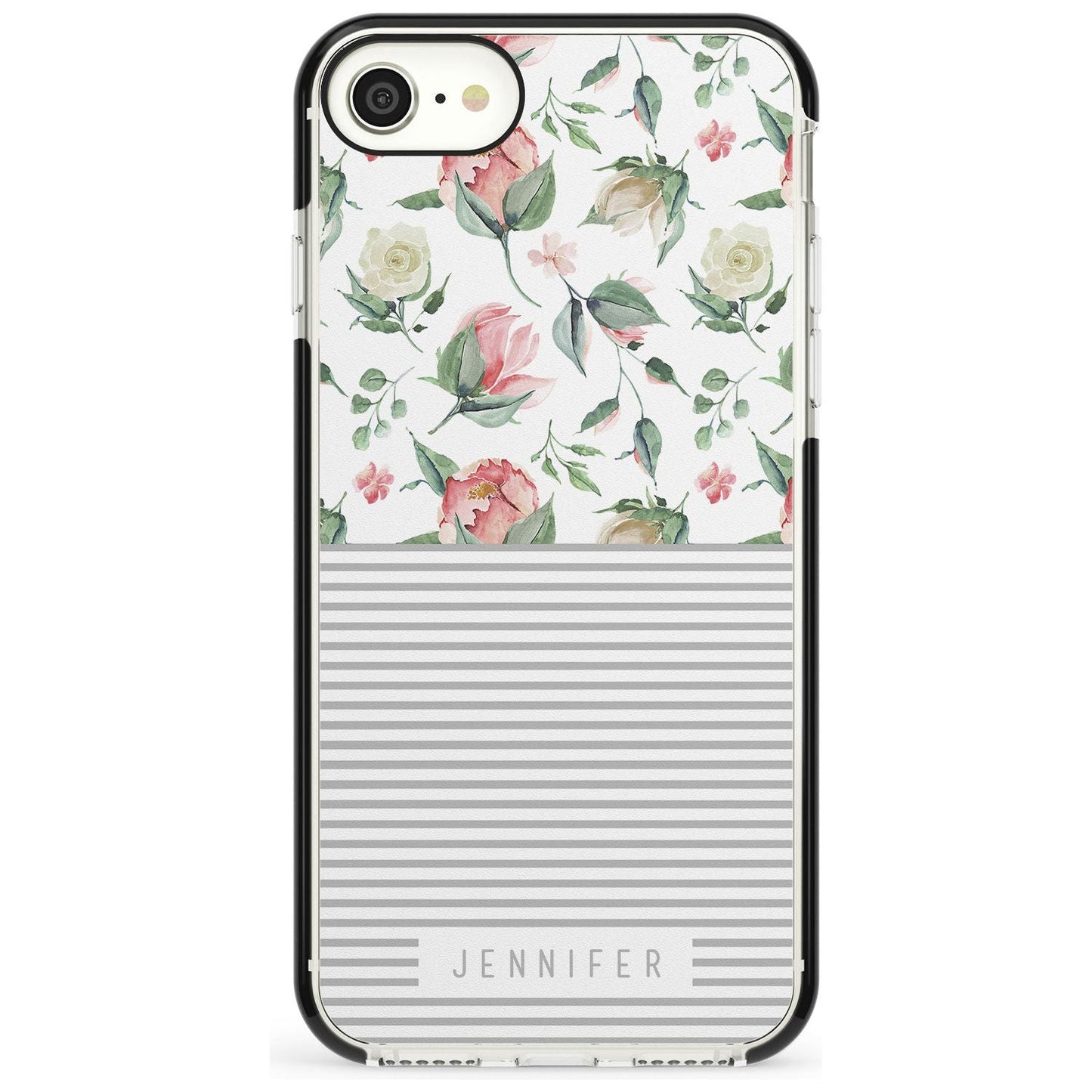 Personalised Light Floral Pattern & Stripes