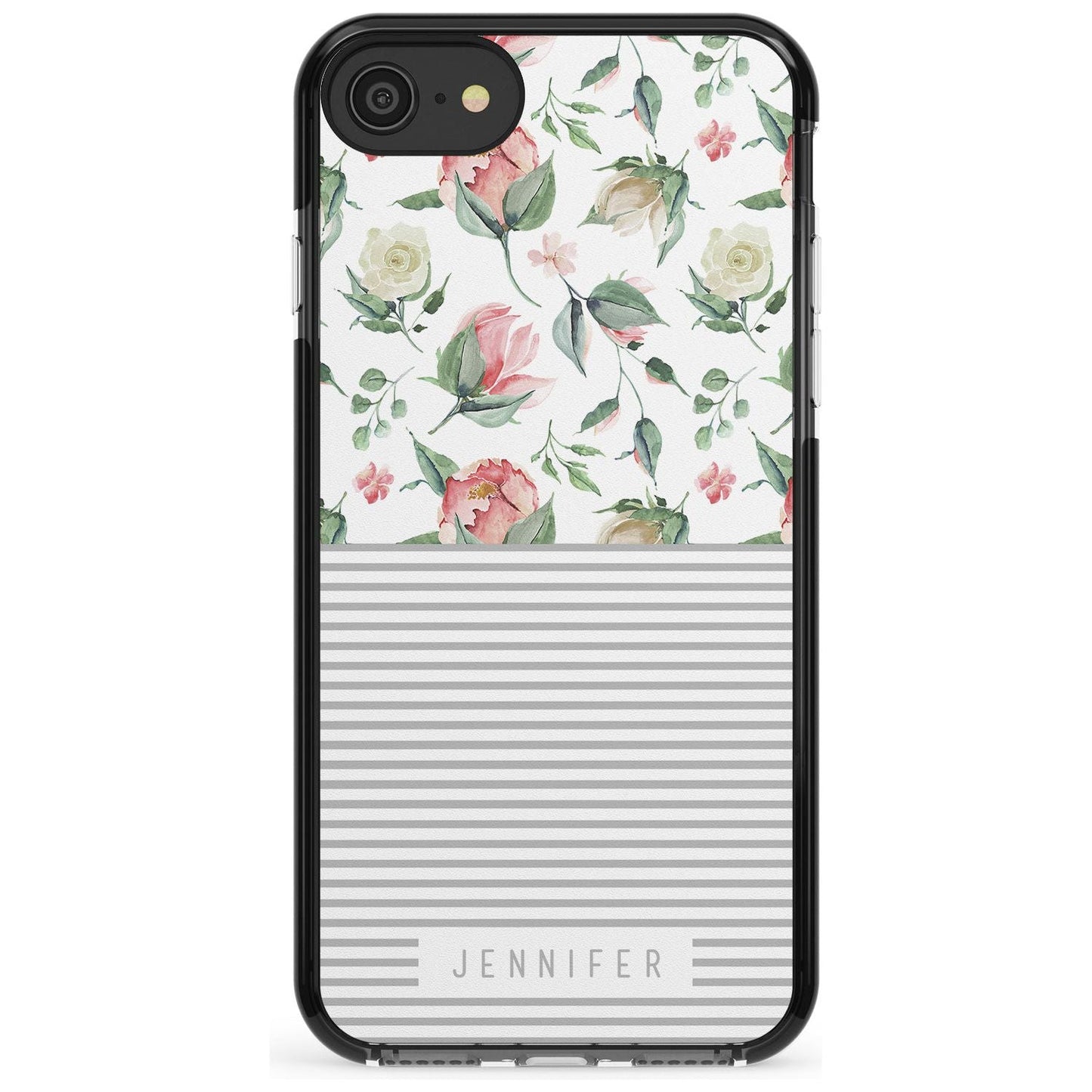 Personalised Light Floral Pattern & Stripes