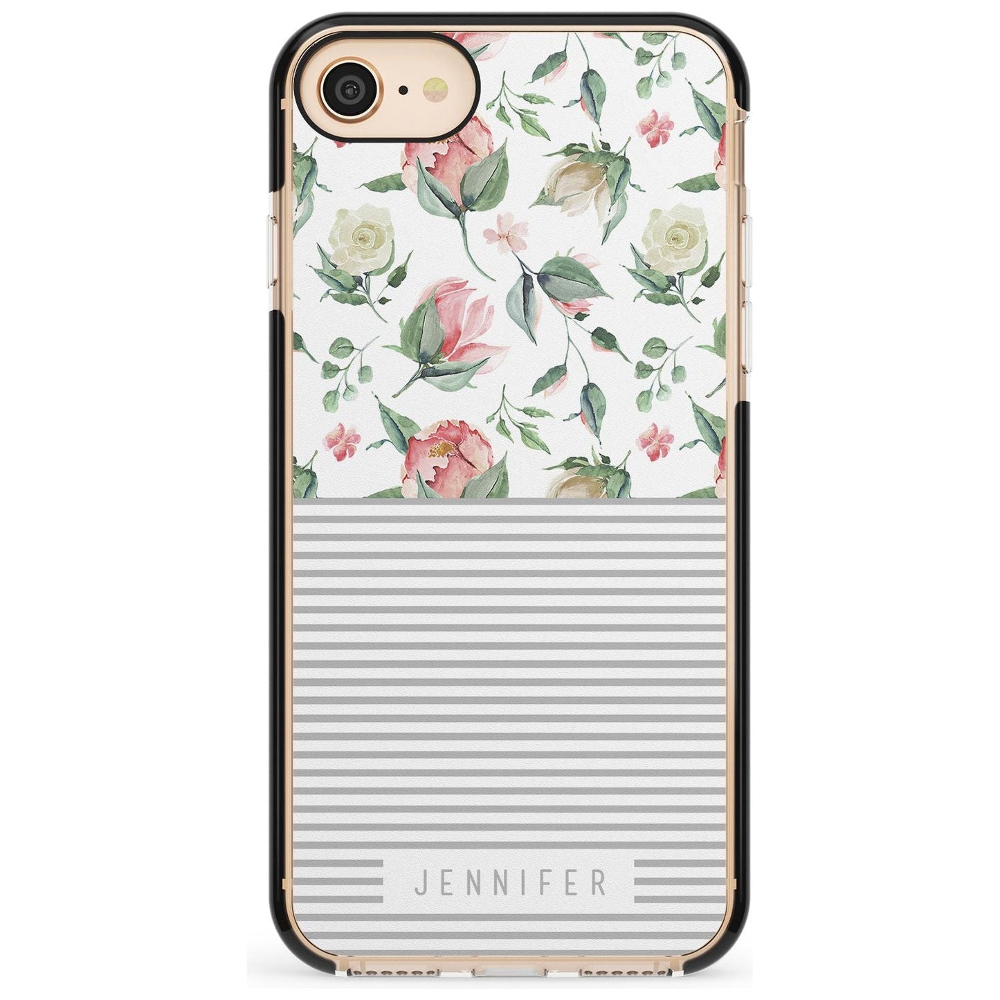 Personalised Light Floral Pattern & Stripes