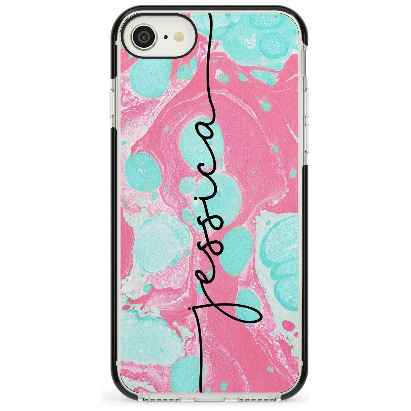 Personalised Turquoise & Pink Marbled