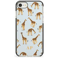 Personalisiertes Safari-Giraffenmuster auf Blau