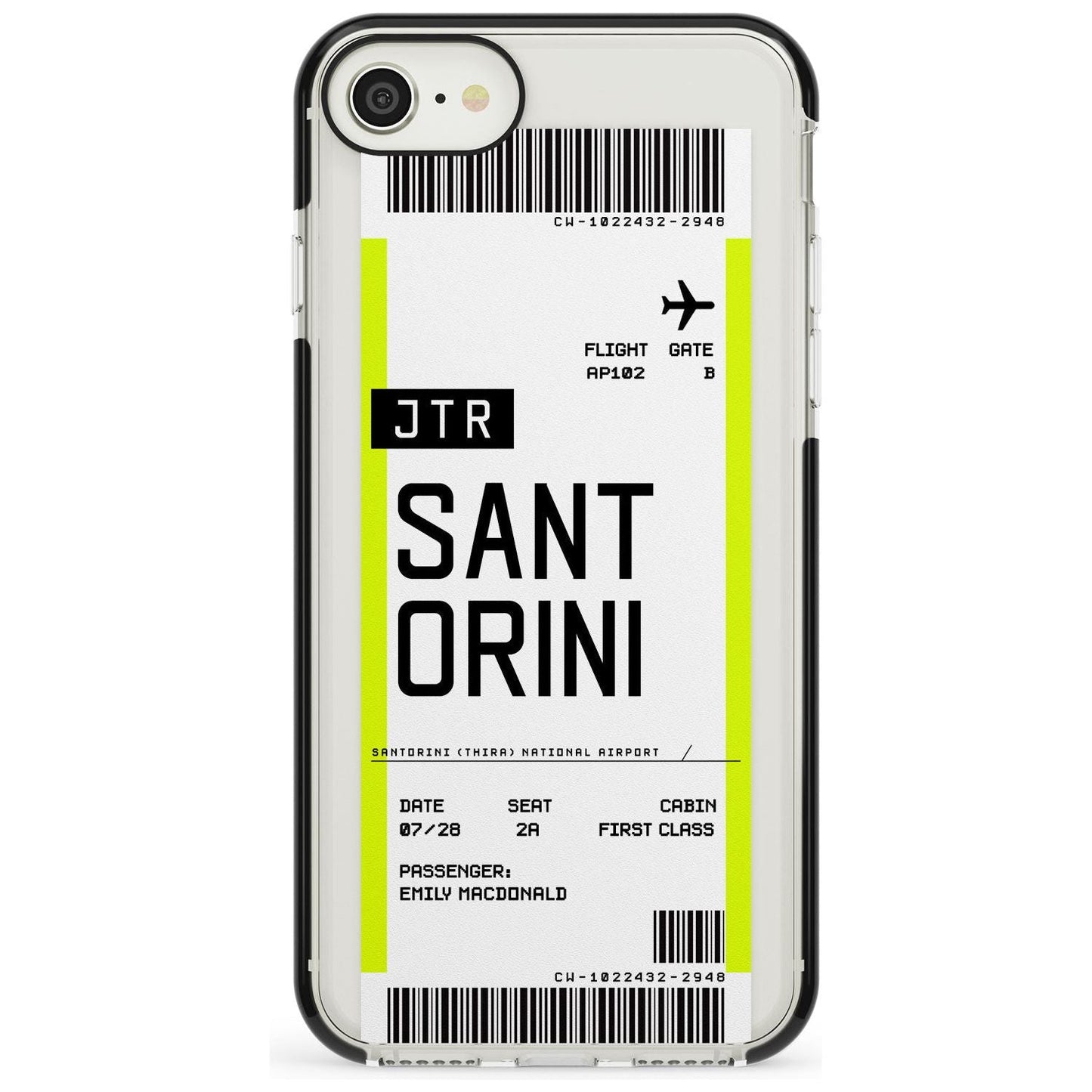 Personalisierte Bordkarte für Santorini