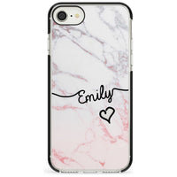 Personalised Pink Fade Marble Heart