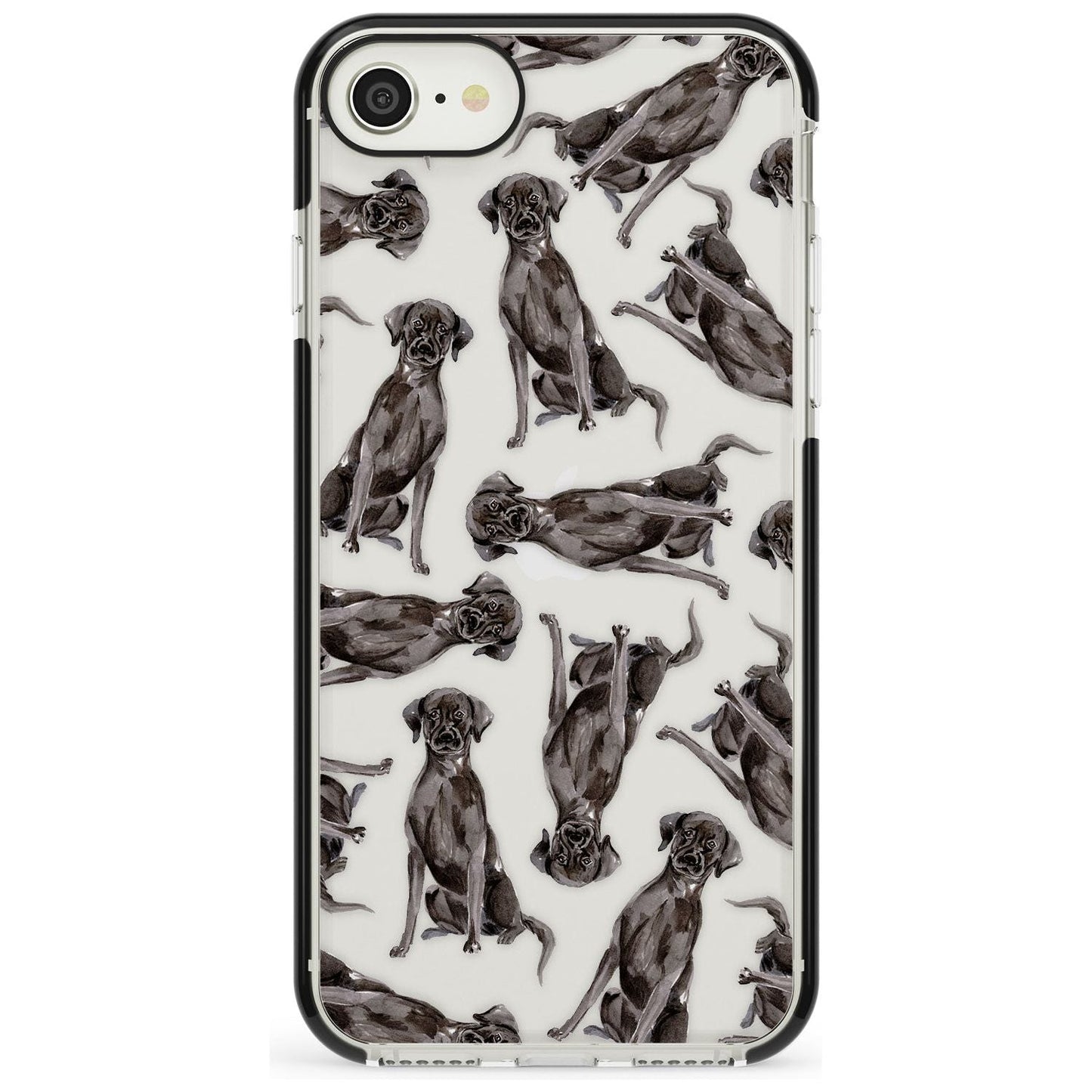 Black Labrador Watercolor Pattern