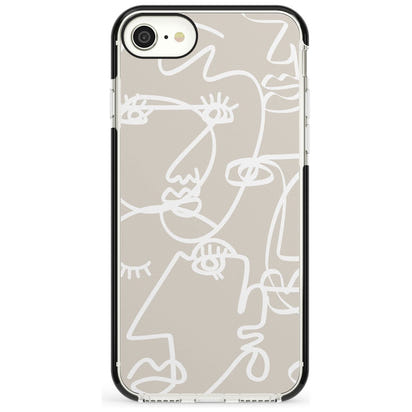 Abstract Line Art White Beige