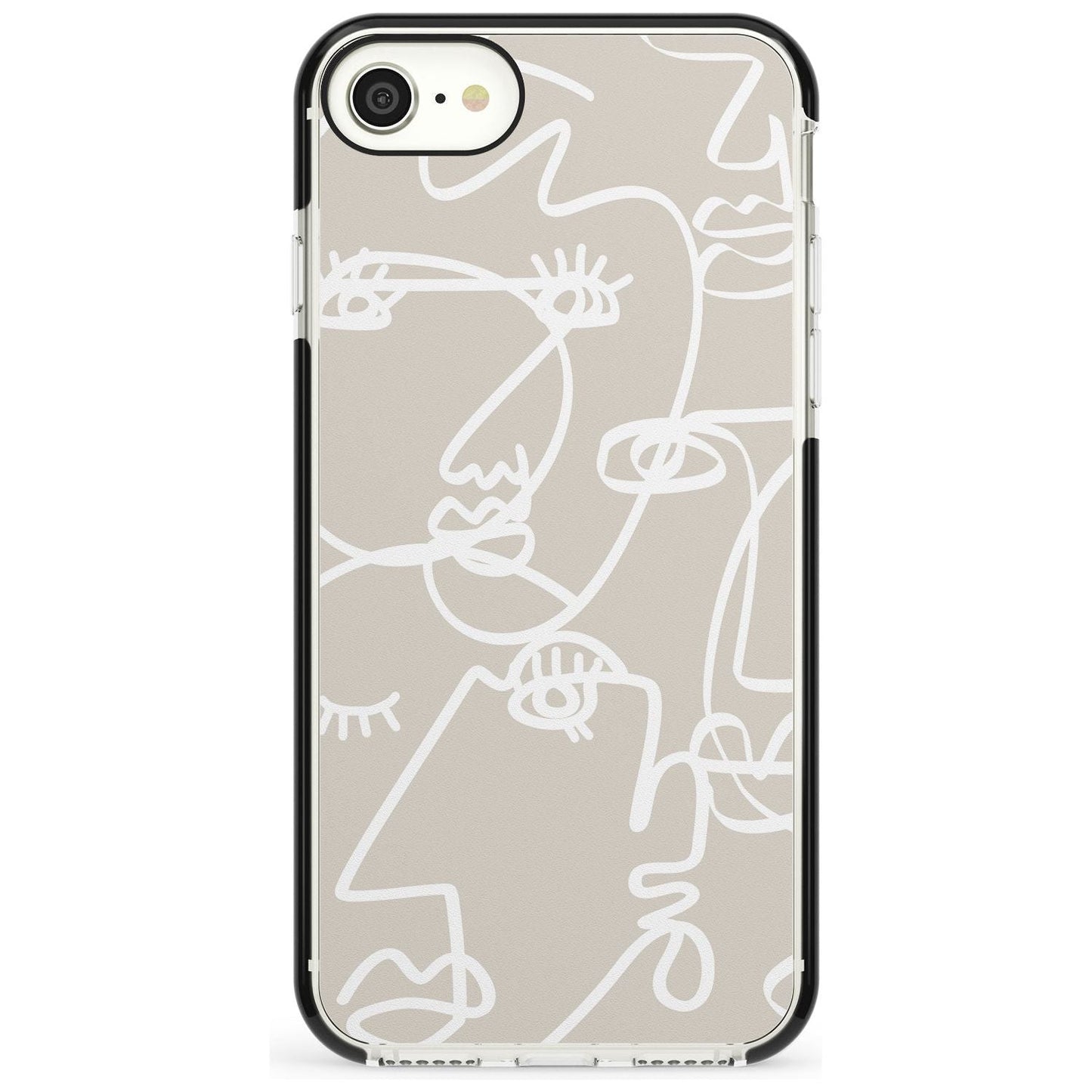 Abstract Line Art White Beige