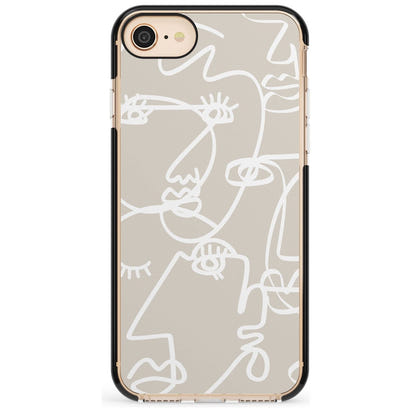 Abstract Line Art White Beige