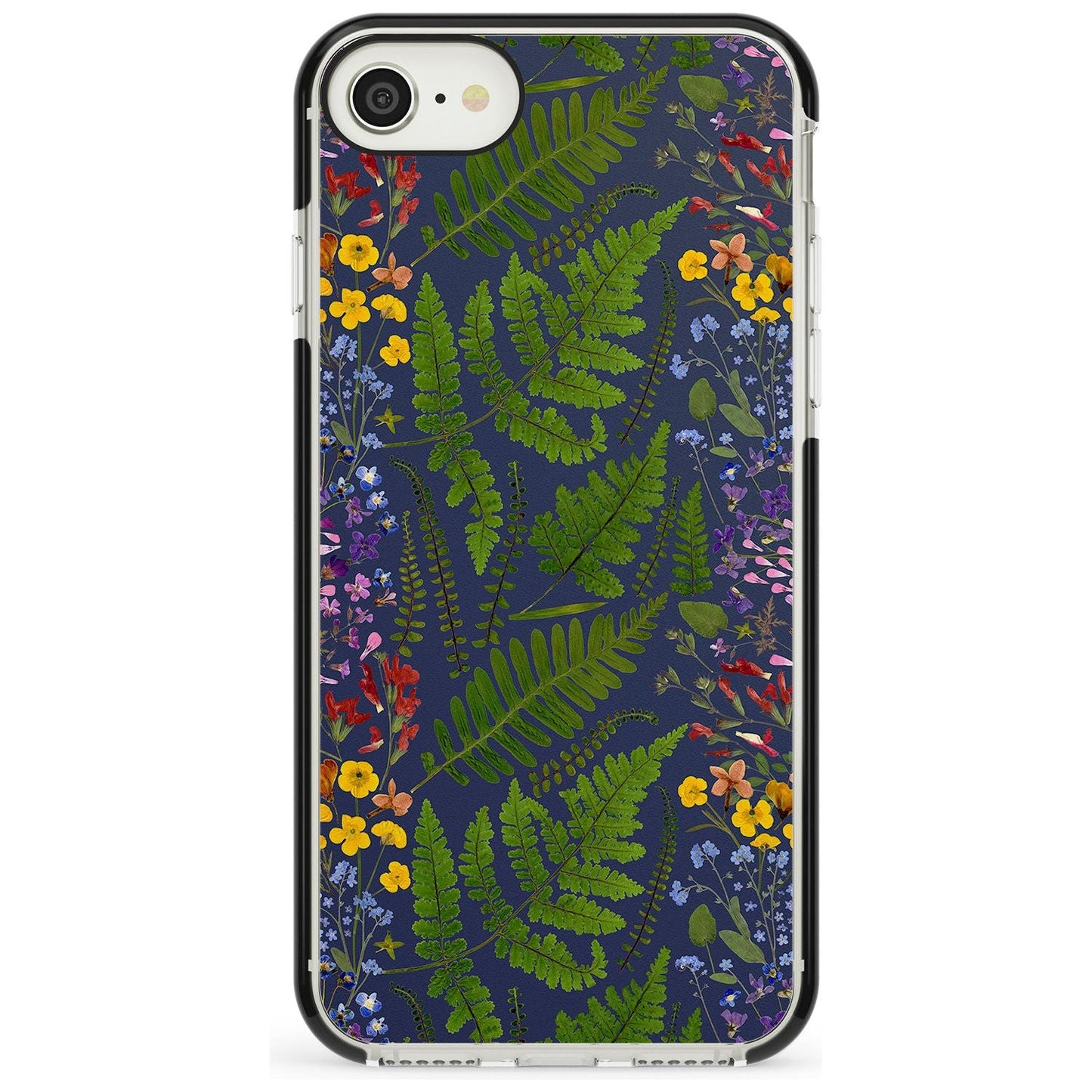 Busy Floral And Fern Design Navy