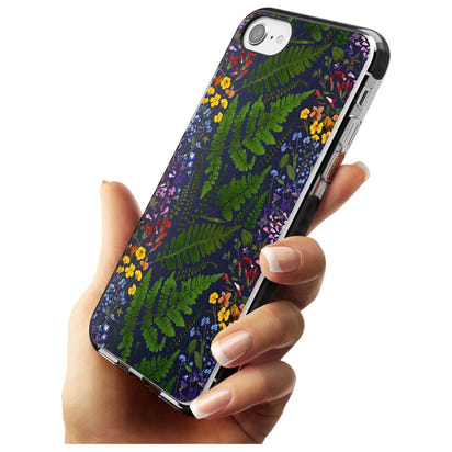 Busy Floral And Fern Design Navy