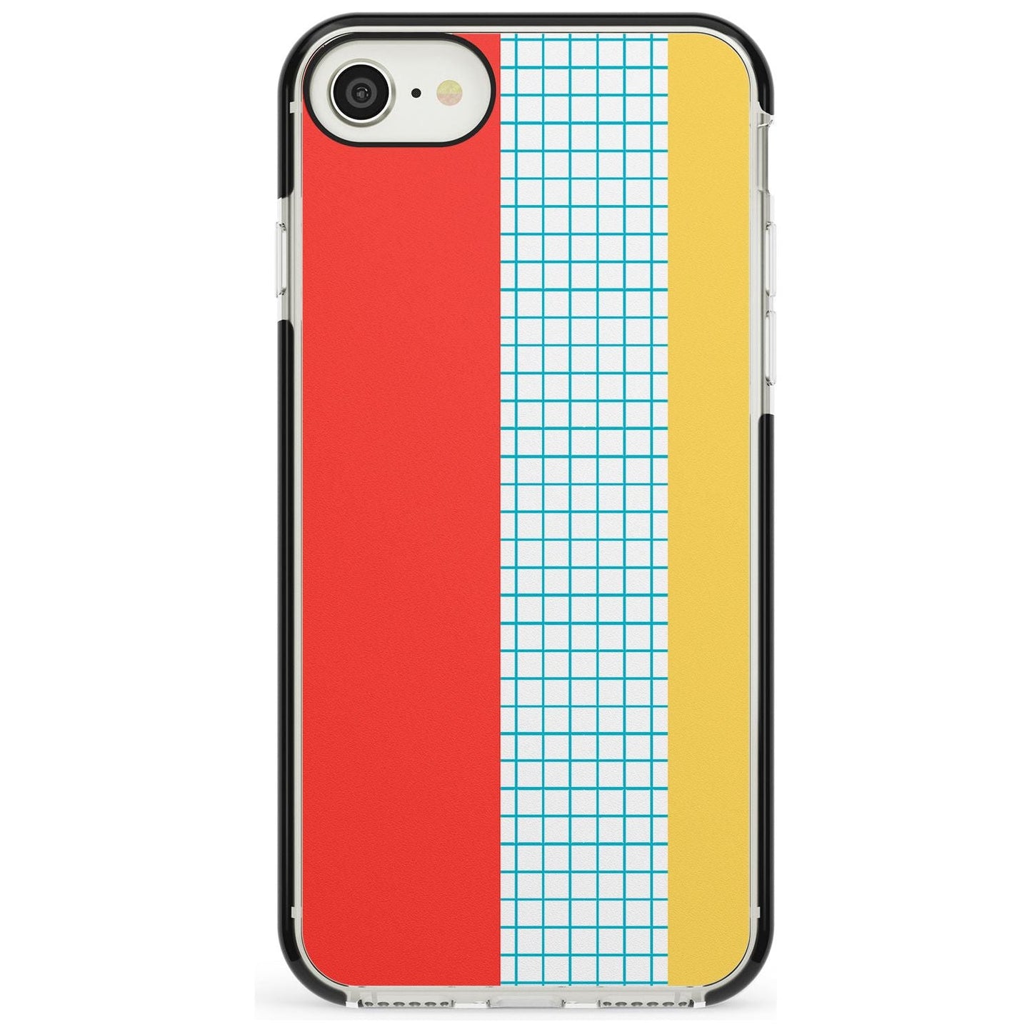 Grille abstraite rouge, bleue, jaune