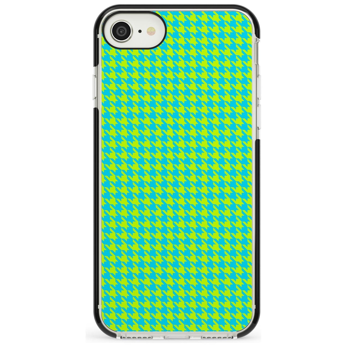 Neon Lime & Turquoise Houndstooth