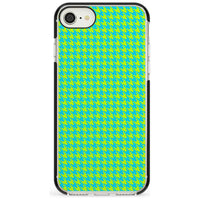 Neon Lime & Turquoise Houndstooth