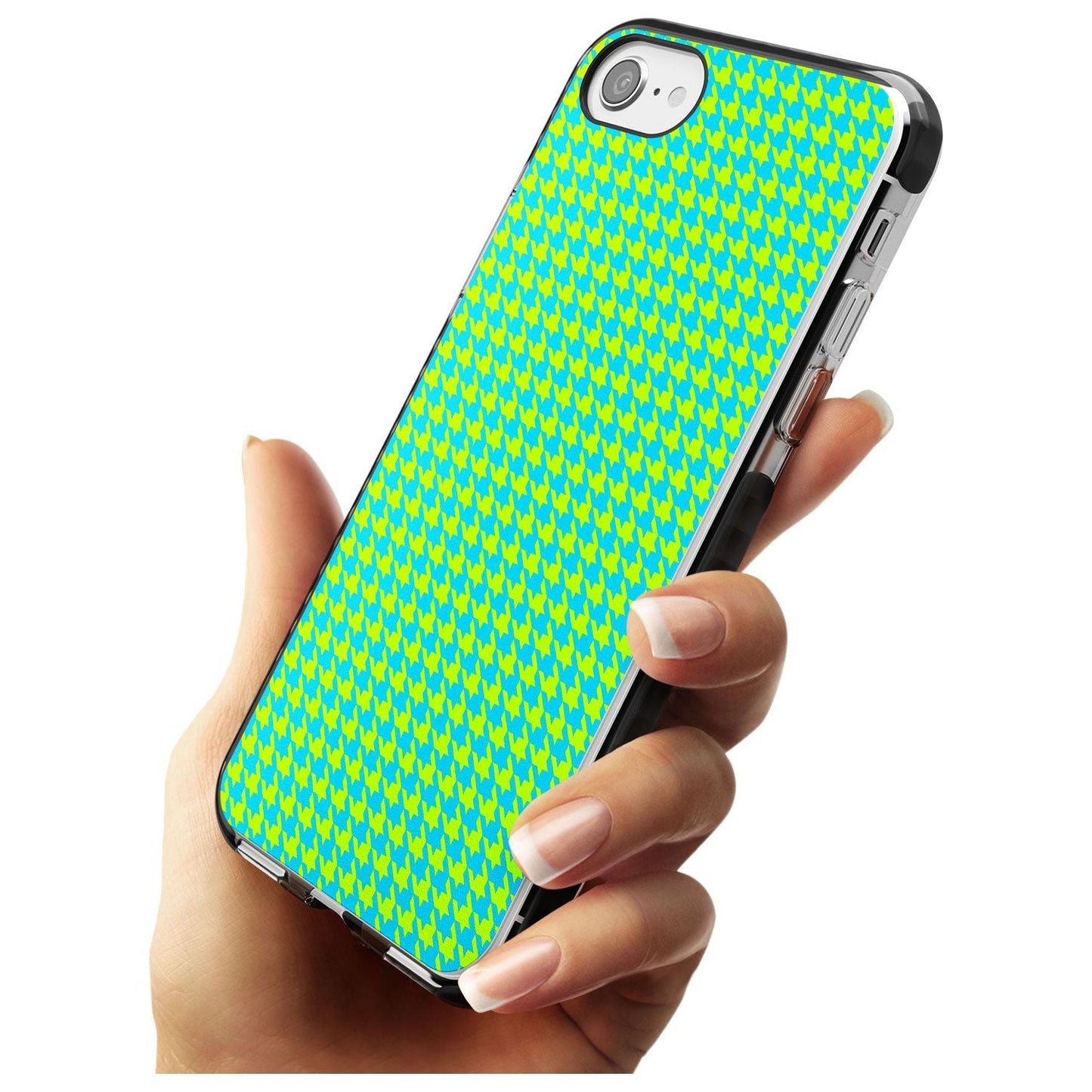 Neon Lime & Turquoise Houndstooth