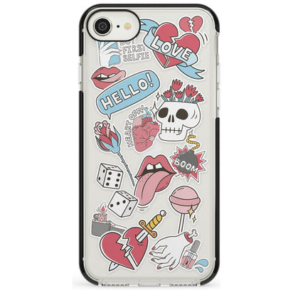 Autocollants Crâne et Fleurs