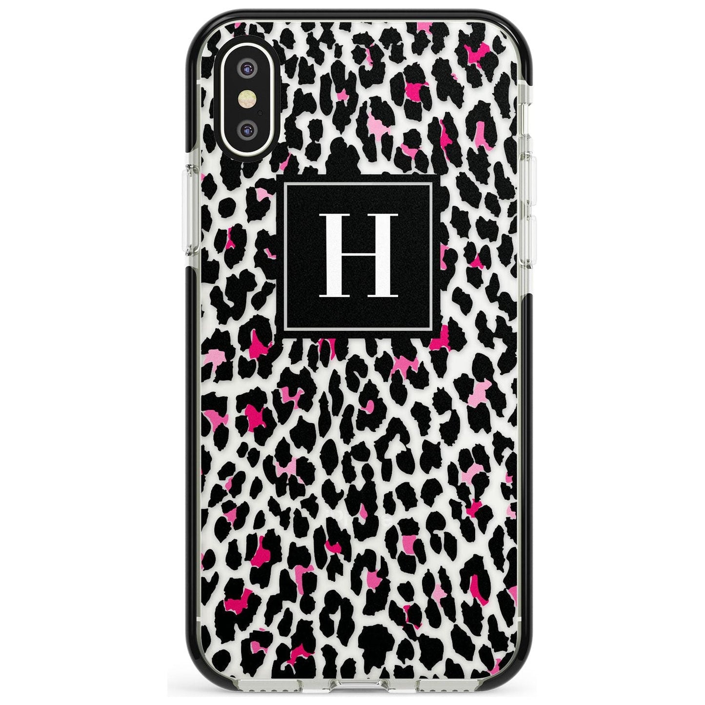 Personalised Clear Pink Leopard Monogram