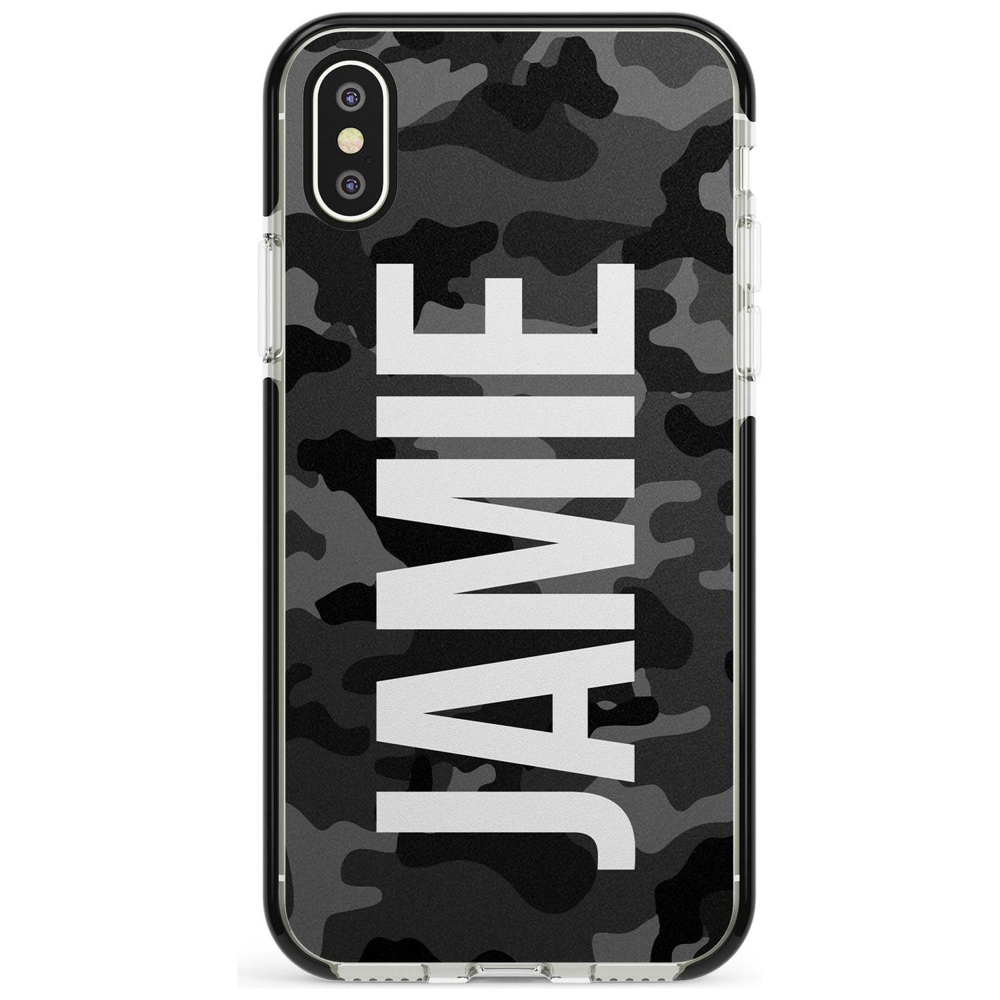 Personalised Black Camo Name Vertical